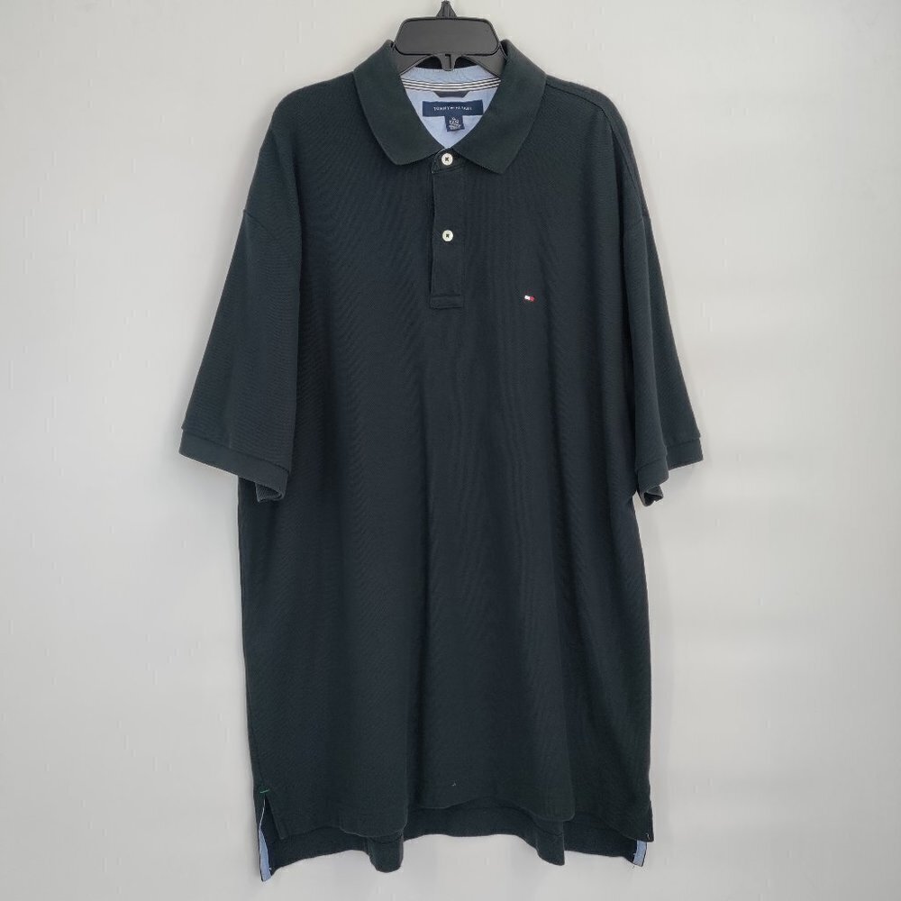 Tommy Hilfiger Henley Collar Shortsleeve Hi-Lo Hem Oversized Polo Shirts XL Men